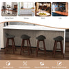 2X Swivel Bar Stool Armless PVC Leather Bar Height Chair w/Rubber Wood Leg Black