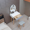 Modern LED Lighted Dressing Table Set 3 Mode Mirror Makeup Table with Stool Grey