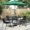 Marble Top Garden Patio Table Outdoor Furniture Metal Frame with Umbrella Hole
