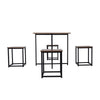 Industrial Table and 4 Stools Rustic Brown Kitchen Breakfast Dining Set of 5