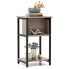 Costway 3-Tier End Table Bedroom Nightstand Narrow Sofa Side Table w/ Shelf