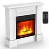 Electric Fire Suite White Freestanding Fireplace Mantel Heater Flame Surround Ff