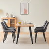 2x Dining Chairs Set Velvet Upholstered Back Dining Room Chair Fabric Grey