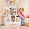 Kids Corner Wooden Play Kitchen with Coffee Machine & Slide-White