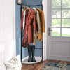 Strong Metal Coat Stand Corner Garment Rack Clothes Rail Wall Hanging Shelf Hook