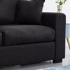 Panana 2 and 3 Seater Sofa Settee Suite in Black Fabric Sofa Deep Seat Couches