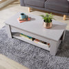 Grey Wooden Coffee Table With Lift Up Top Storage Area and Magazine Shelf