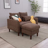 2 Seater faux leather/Linen Fabric Love Seat Sofa Armchair with Footstool Couch