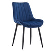 2pcs Dining Chairs Set Blue Velvet Padded Seat Back Dining Room Kitchen Chair