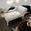 Elegant Upholstered Cream Chaise Longue Sofa with Right Armrest for Cozy Lounge