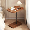 C Shaped Brown Side Table For Couch Adjustable Height Bedroom Coffee End Table