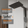 Square Thermostatic Shower Mixer Gunmetal Grey Electronic Disaplay Piano Keys