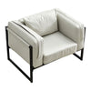 Single/Double/Triple Sofa Armchair Faux Leather Cushion Seat Metal Frame Armrest