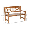 2-Seater Wooden Garden Bench Outdoor Patio Loveseat Natural