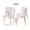 2/4× Teddy Fleece Dining ChairCurved Backrest Kitchen Living Room Side Chairs