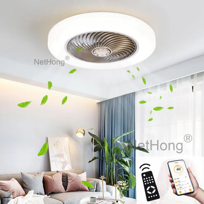 6 Speed Large LED Ceiling Fan with Lighting LED Light Adjustable Wind + Remote~