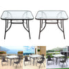 Glass Patio Coffee Dining Table Square/Round Stand Outdoor Garden Dinner Bistro