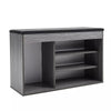 Shoe Bench with Cushion Wood Storage Cabinet Padded Seat Cupboard Footwear Rack
