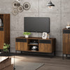Mondeer Retro TV Stand Cabinet TV Unit with 2 Hollow Metal Door Panel for 50" TV