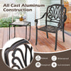 2X Stackable Garden Patio Chairs Outdoor Dining Chairs Cast Aluminum w/Armrests