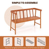 Garden Loveseat Outside Bench w/Armrests-Natural