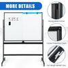 Double Sided Magnetic Whiteboard Adjustable Mobile Revolving Board with Magnets