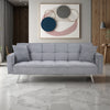 3 Seater Click Clack Sofa Bed Upholstered Fabric Recliner Settee Couch w/Pillows