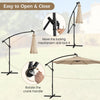 303 cm Patio Solar-Lighted 112 LED Cantilever Offset Umbrella W/ Crank Tilt