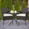 Patio Dining Chairs Set of 4 Garden Outdoor PE Wicker Chairs w/Removable Cushion