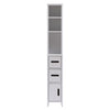 Modern Bathroom Tall Cabinet with Storage Shelf&Door Corner Shelf Bookshelf
