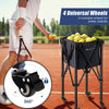 Lightweight Aluminum Tennis Ball Hopper Basket w/ Wheels-Blue