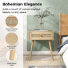 Boho Beside Table Rattan Nightstand w/ Drawer