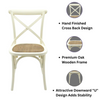 Cream Cross Back Dining Chair Comfortable & Stylish Oak Wooden Home Cafe Office