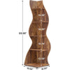 Modern 5-Tier Wall Corner Bookshelf Bookcase Brown