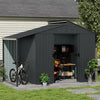 10x6FT Outdoor Garden Metal Storage Shed House w/Open Sheds for Tools Bike