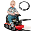 Electric Ride On Toy 16 Pieces Tracks Train with Lights & Sounds-Black