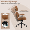 Leathaire Computer Chair Ergonomic Office Chair w/Spring Cushion Seat-Brown