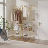 Industrial Metal Pipe Clothes Rail Hanging Display Rack Ladder Storage Shelves