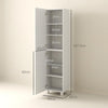Gloss White Tall Bathroom Cabinet High Slim Narrow Cupboard Storage Unit