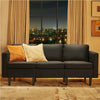 3-Seater Sofa 189CM For Living Room Fabric Upholstered Couch, Black