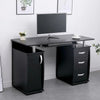 Saturn Black Computer Desk PC Laptop Table Home Office Study Workstation Gaming