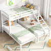 Bunk Beds Triple 3ft Single Bed Pine Wood Bed Frame High Sleeper for Kids White