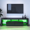 Black&White TV Unit Cabinet Stand with LED Light 160cm High Gloss Doors Storage