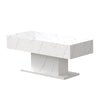 Coffee Table with RGB LED Lights Rectangular Cocktail Table For Living Room New