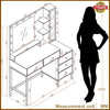 Dressing Table with LED Mirror Modern Makeup Desk Vanity Table + Glass Cabinet