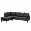 L-Shaped Corner Sofa, Sectional Couch with Built-in USB Port Chaise