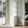 Corner Cabinet High Gloss Storage Shelves Bookcase White Floor Sideboards 160cm