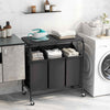 Rolling Laundry Basket Clothes Storage Laundry Hamper-Grey