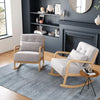 Fireside Sofa Padded Lounge Armchair Accent Rocking Chair Solid Wooden Frame UK