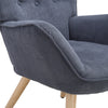 Nordic Fabric Accent Chair Fireside Armchair Wood Legs Sofa Buttoned Living Room